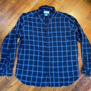 Columbia XXL Blue Plaid Buttondown Long sleeve Shirt